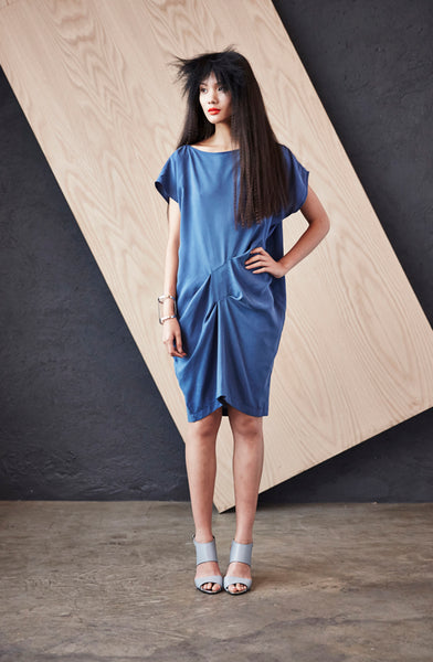 BLUE TWEAK DRESS