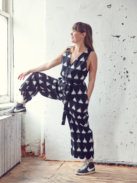 BLACK IKAT JUMPSUIT